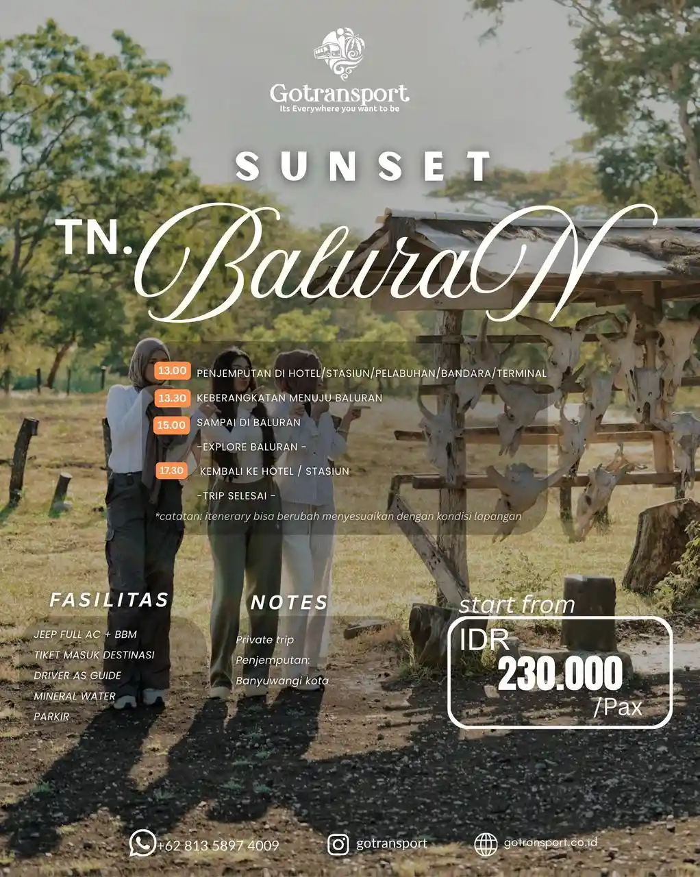 Open Trip Sunset Taman Nasional Baluran